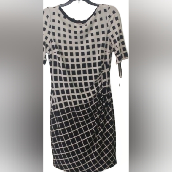 NWT ANNE KLEIN BLACK & WHITE DRESS SIZE 8 - Picture 2 of 8